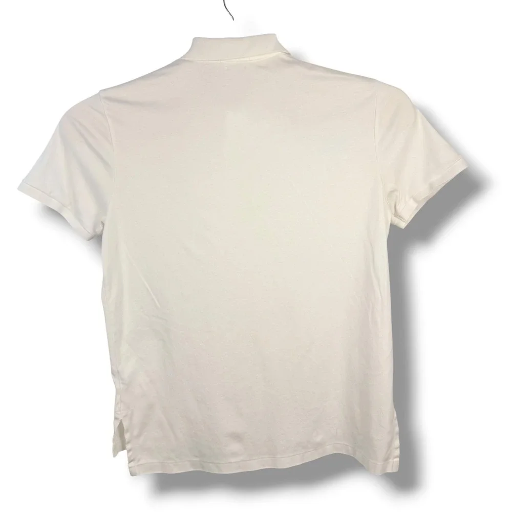 Polo Ralph Lauren Polo Shirt Men L White Classic Fit Pima Cotton Short Sleeve